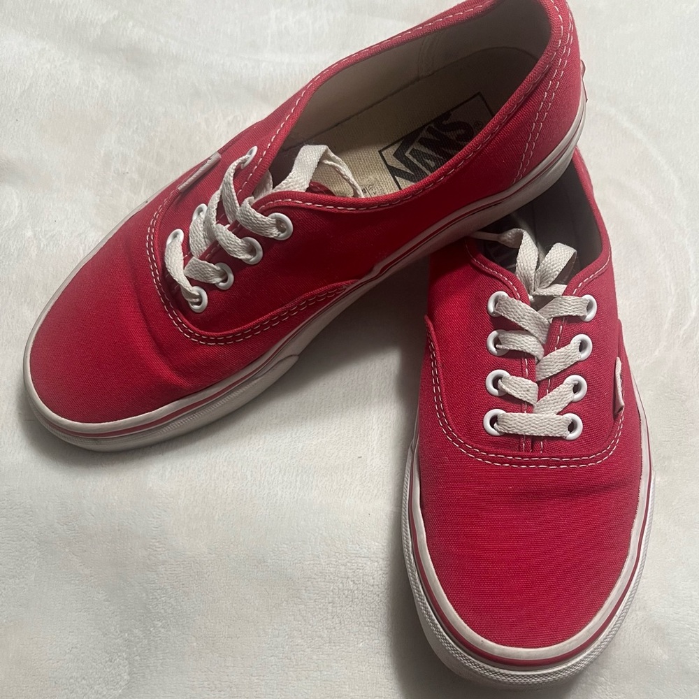 Vans Red Canvas Sneakers Classic Skate Style